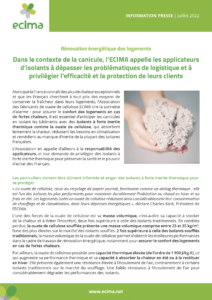 2022-07 CP ECIMA Canicule et isolants biosourcés